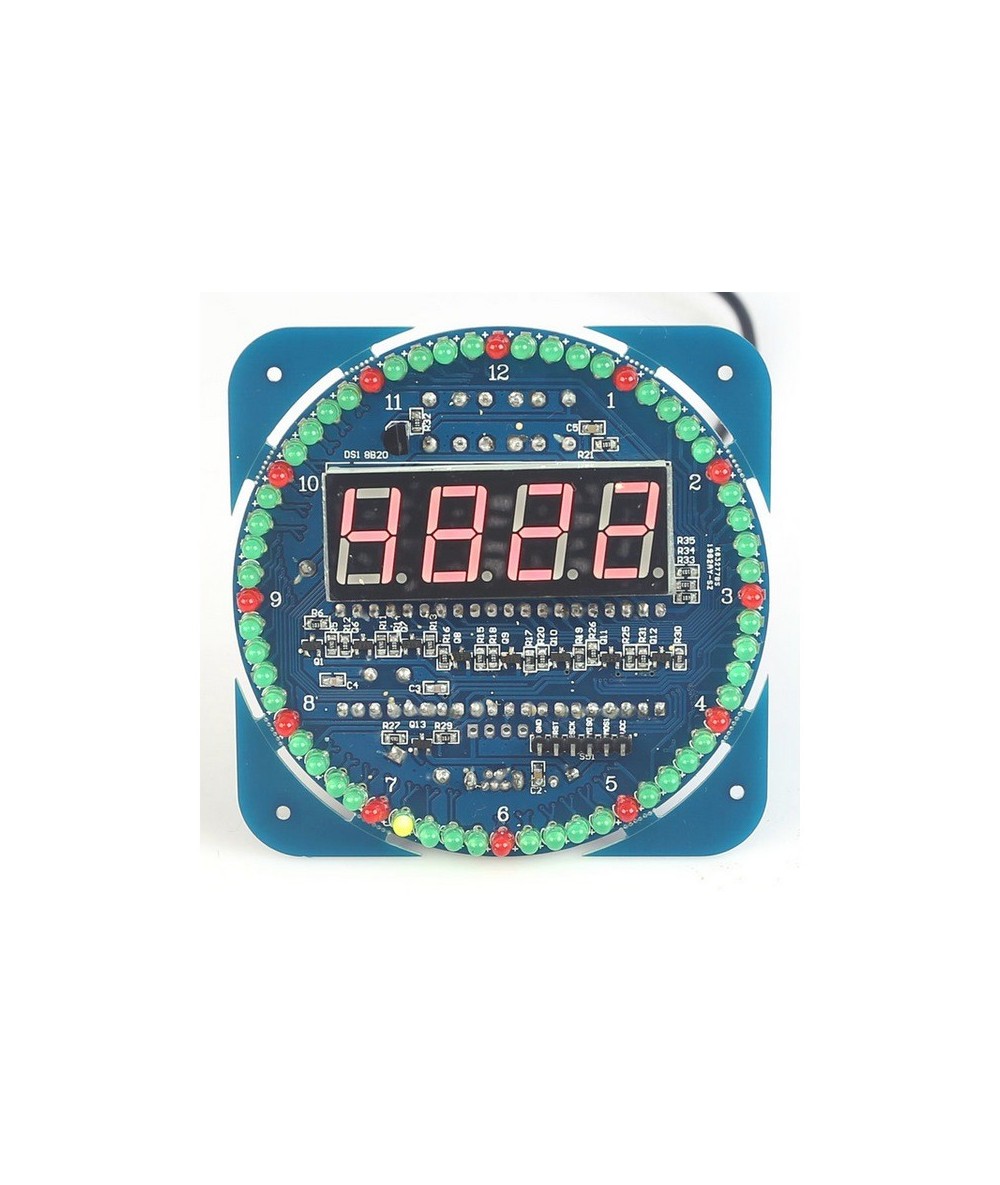 کیت نمایشگر ساعت تاریخ و دما DS1302 (مونتاژ نشده با  قطعات SMD و راهنمای مونتاژ)