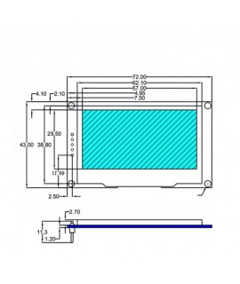 ماژول نمایشگر OLED سفید 2.42 اینچ با رابط I2C