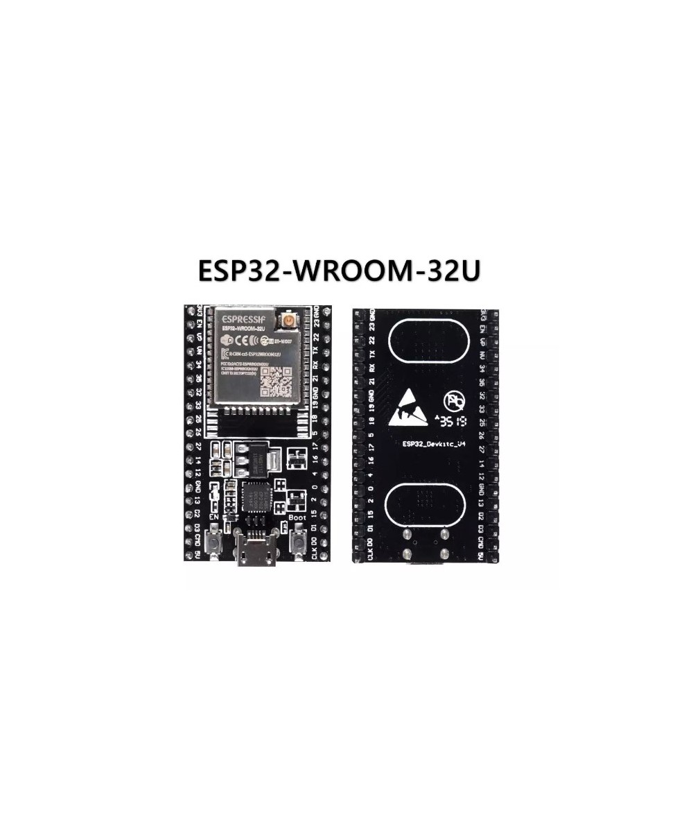 برد توسعه ESP32 WROOM-32U دارای بلوتوث، وای فای داخلی و مبدل CP2102