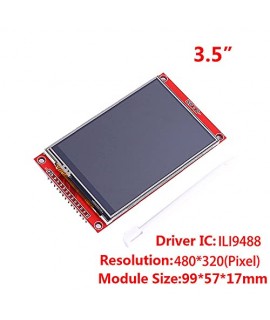 ماژول نمایشگر TFT تمام رنگی 3.5 اینچ دارای ارتباط SPI به همراه قلم