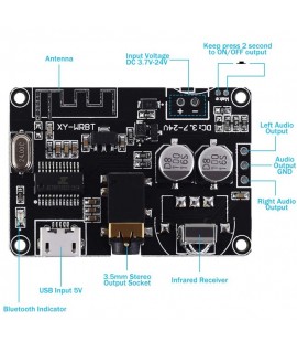 ماژول گیرنده بلوتوث صوتی XY-WRBT دارای بلوتوث ورژن 5