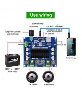 آمپلی فایر استریو XH-A105 بلوتوثی 2x100w