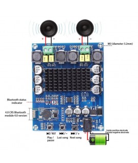 ماژول آمپلی فایر 2x120 وات بلوتوثی مدل HW-635