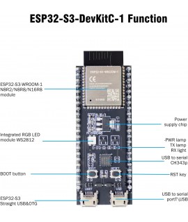 برد توسعه ESP32-S3 دارای Wifi و بلوتوث با تراشه CP2102