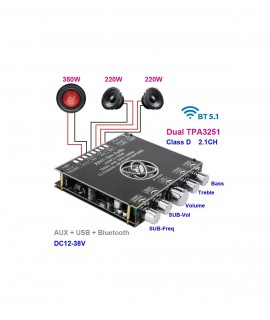 ماژول آمپلی فایر 3 کانال 2X220W + 350W مدل XY-S350H